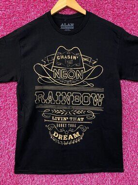 Alan Jackson Chasin That Neon Rainbow Graphic T-Shirt Medium